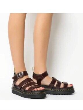 Dr. Martens Blaire Gladiator Sandals Oxblood Burgundy Leather Size US 10 EU 42